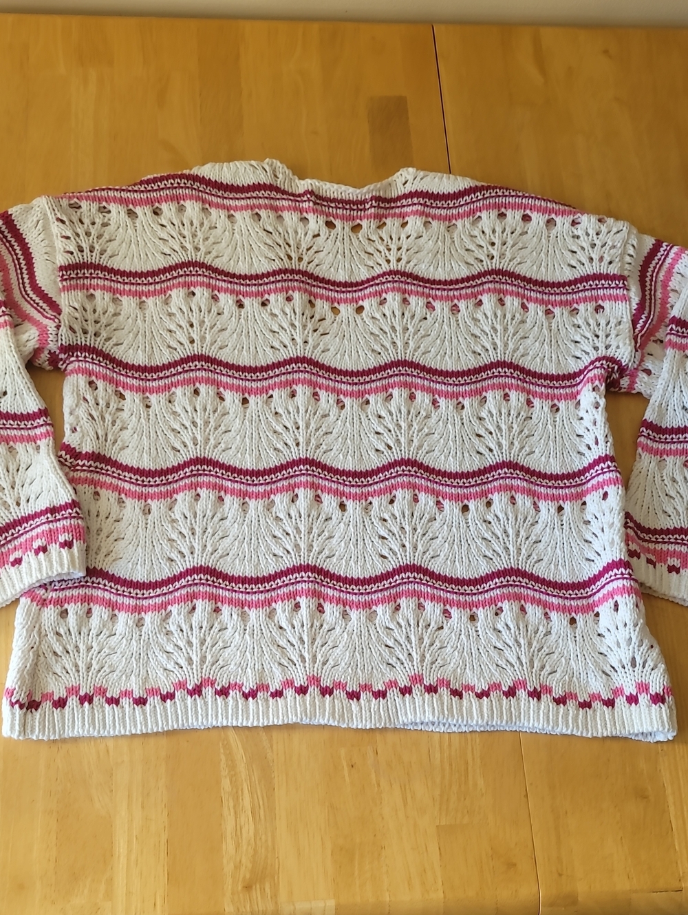 LOFT Cotton Blend Open Stitch V-Neck Sweater - Picture 10 of 10